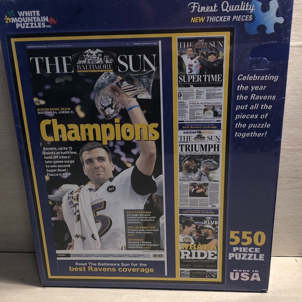 Baltimore Ravens Super Bowl XLVII Champions 550-piece jigsaw puzzle NEW